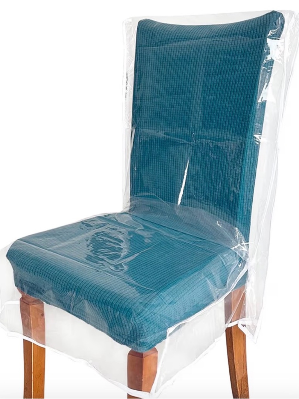 Stretch Chair Cover in clear — Sleek Protective Dining Slipcover